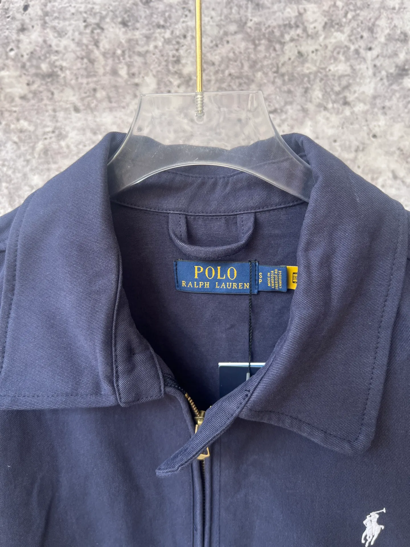 P310 Ralph Lauren autumn old style classic lapel women's twill washed jacket, a popular item in Xiaohongshu's major live broadcast rooms, pony embroidery on the chest, cracked printed letters on the sleeves, customized hardware accessories, and restored workmanship details